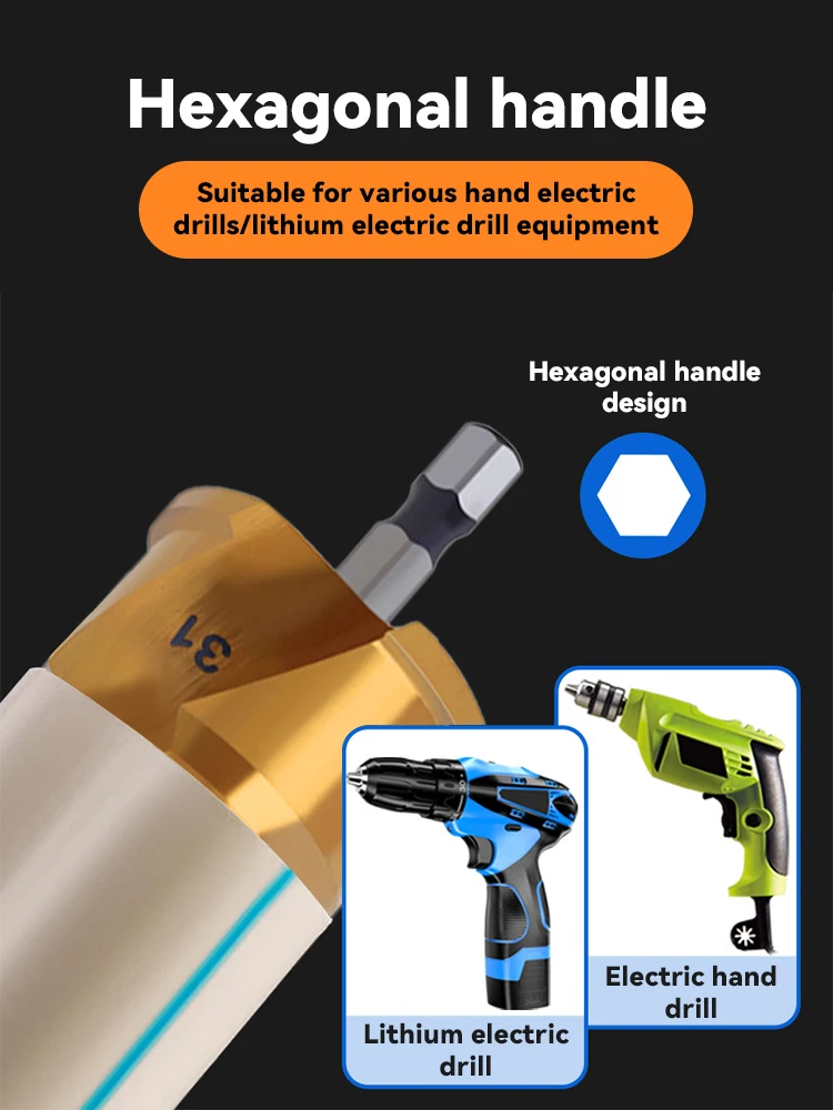 PPR lifting , stepped drill bit, Hexagon shank water pipe connection tool 20/25/32mm,full open process