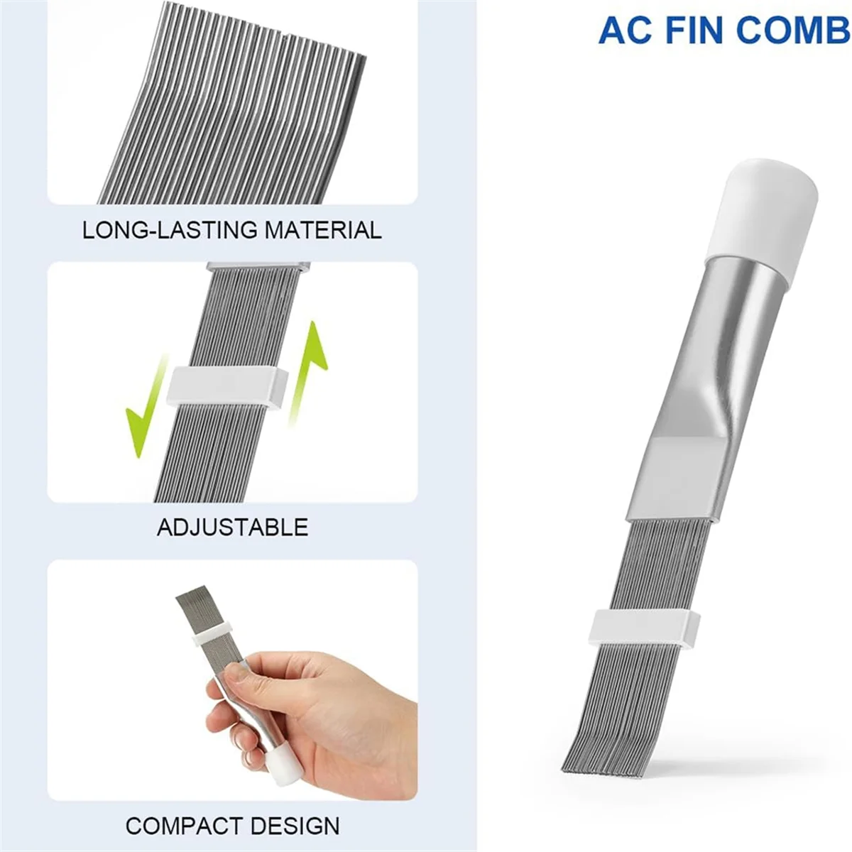 내구성이 뛰어난 에어컨 증발기 코일 청소 브러시 ​​AC 콘덴서 코일 핀 빗 직선기 HVAC 클리너 브러시 인텔리전스