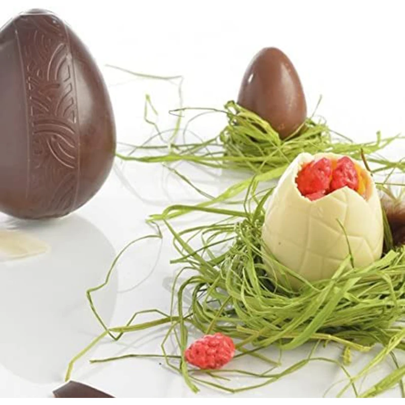 3Pcs/set Chocolate Mold 3D Easter Egg Shape Polycarbonate Chocolate Bonbons Candy Confectionery Baking Pastry Tools