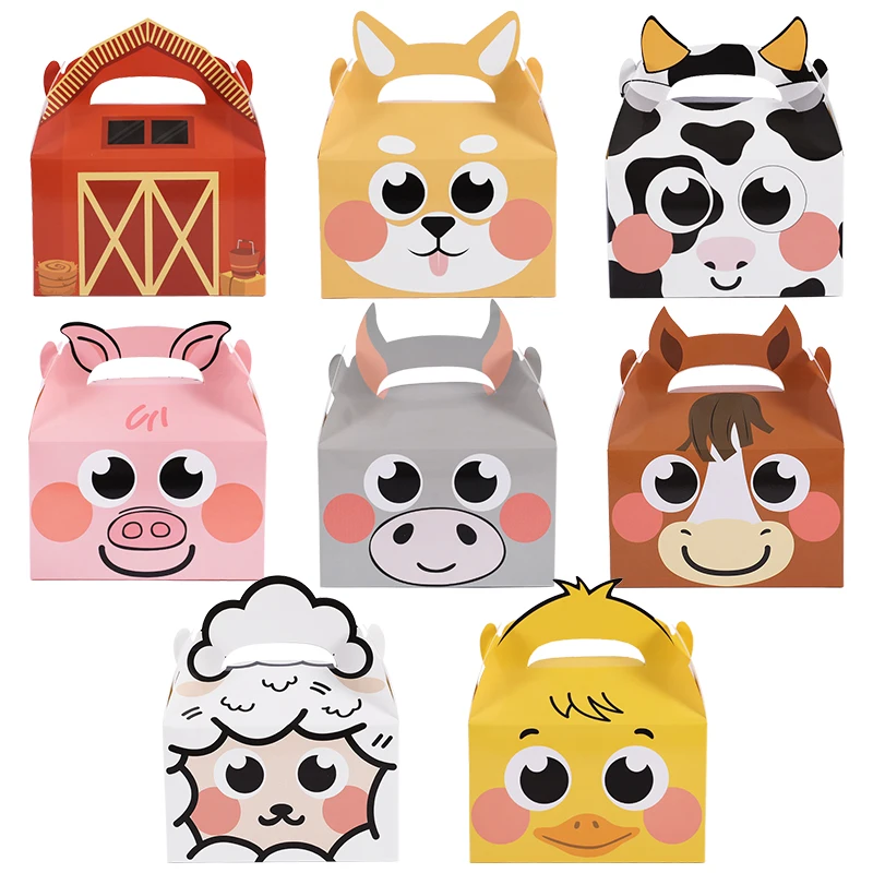 5 Teile/satz Dschungel Tier Candy Box Ow Schwein Keks Verpackung Boxen Themen Geburtstag Party Dekoration Baby Dusche Kinder Gefälligkeiten Geschenk