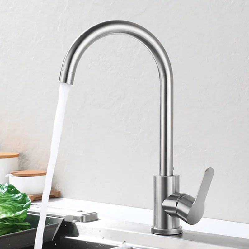 

Stainless steel vegetable basin faucet, household kitchen faucet, cold and hot hand sink, thickened single cold water tank water