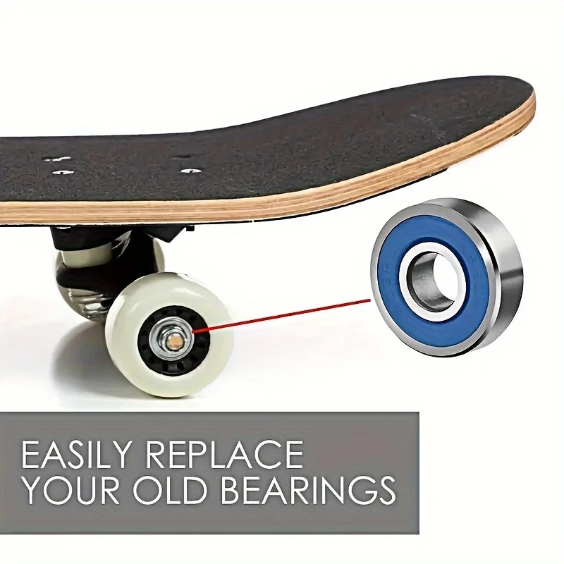 6/12/20 Stück 608RS/608ZZ Lager, langlebige Kugellager aus Kohlenstoffstahl für Skateboards, Longboards, Inline-Skates, Rollschuhe – Detail 11