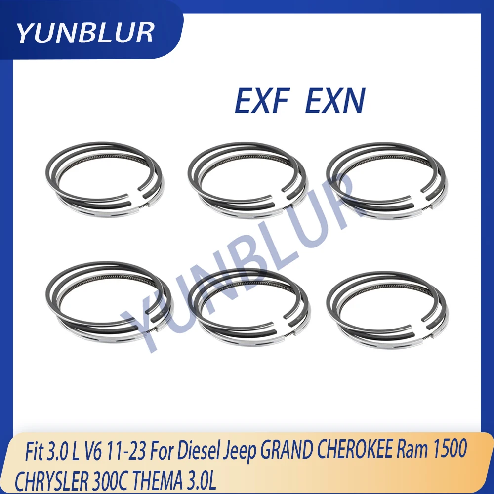 6pcs EXF EXN VM STD 83mm Engine Parts Piston Ring Fit 3.0 L V6 11-23 For Diesel Jeep GRAND CHEROKEE Ram 1500 CHRYSLER 300C THEMA
