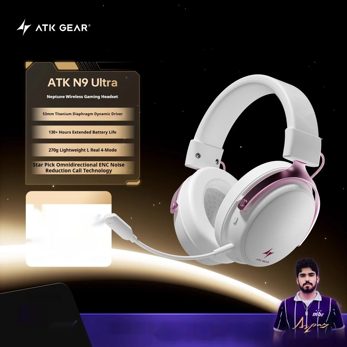 New ATK N9 Pro Ultra Headphones HiFi Wireless 3D Surround Quad