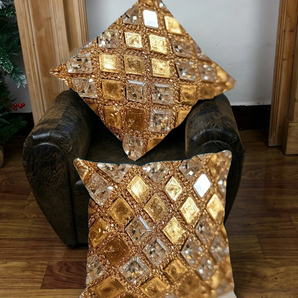 Housse de coussin imprimée brillante, drôle et décorative pour salon, canapé, chambre à coucher, 45x45cm