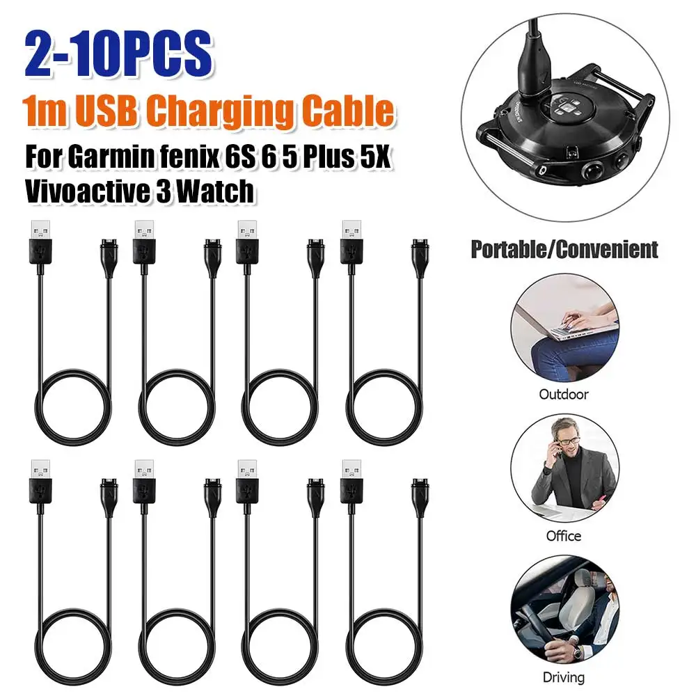 

Зарядный кабель USB длиной 1 м/3,3 фута для Garmin Fenix 6S 6 5 Plus 5X Vivoactive 3 с защитой от перенапряжения и перегрузки