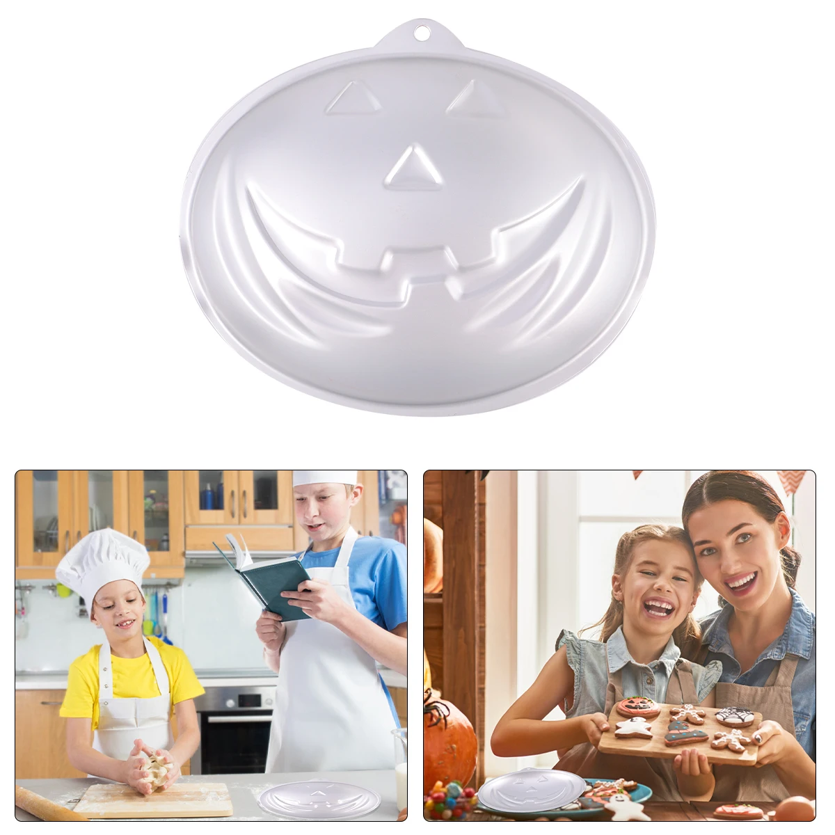 

1pc Halloween Pumpkin Head Baking Tray Jack-O-Lantern Cake Pan DIY Mold Ghost Dessert Cookie Molds Aluminum Non Stick Easy Clean