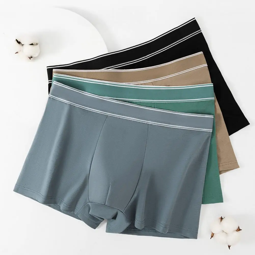 

Men’s Underwear Sensitive Skin Mens Cotton Boxers Briefs Underwear Breathable Stretch Wide Waistband Adults Trunks 90