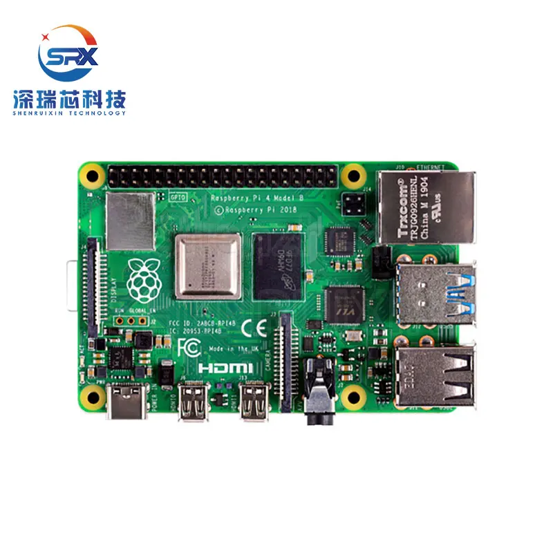 لوحة تطوير Raspberry Pi 4B الأصلية سعة 1 جيجابايت إلى 8 جيجابايت مجموعة أدوات AI لبرمجة Python للاتصالات والشبكات