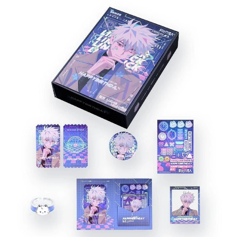 Link Click Official Merch Brilliant Birthday Congratulations Commemorative Gift Box Lu Guang Version Badge Ring