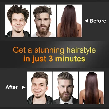 Hair Straightening Brush Hot Heated Comb Men Beard Multifunctional Straightener Ceramic Comb Quick Hair Styler 9