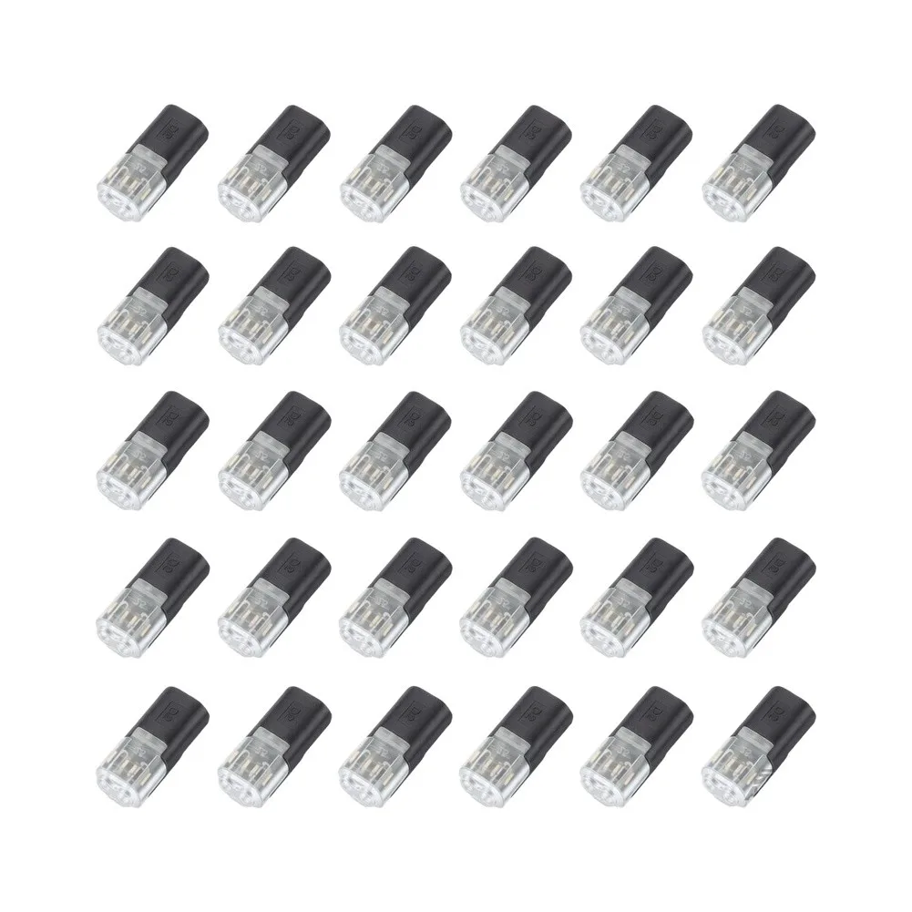 30pcs Solderless LED Wire Connectors for AWG18-AWG24 Solid Twisted Flexible Wires Quick Safe Easy Installation
