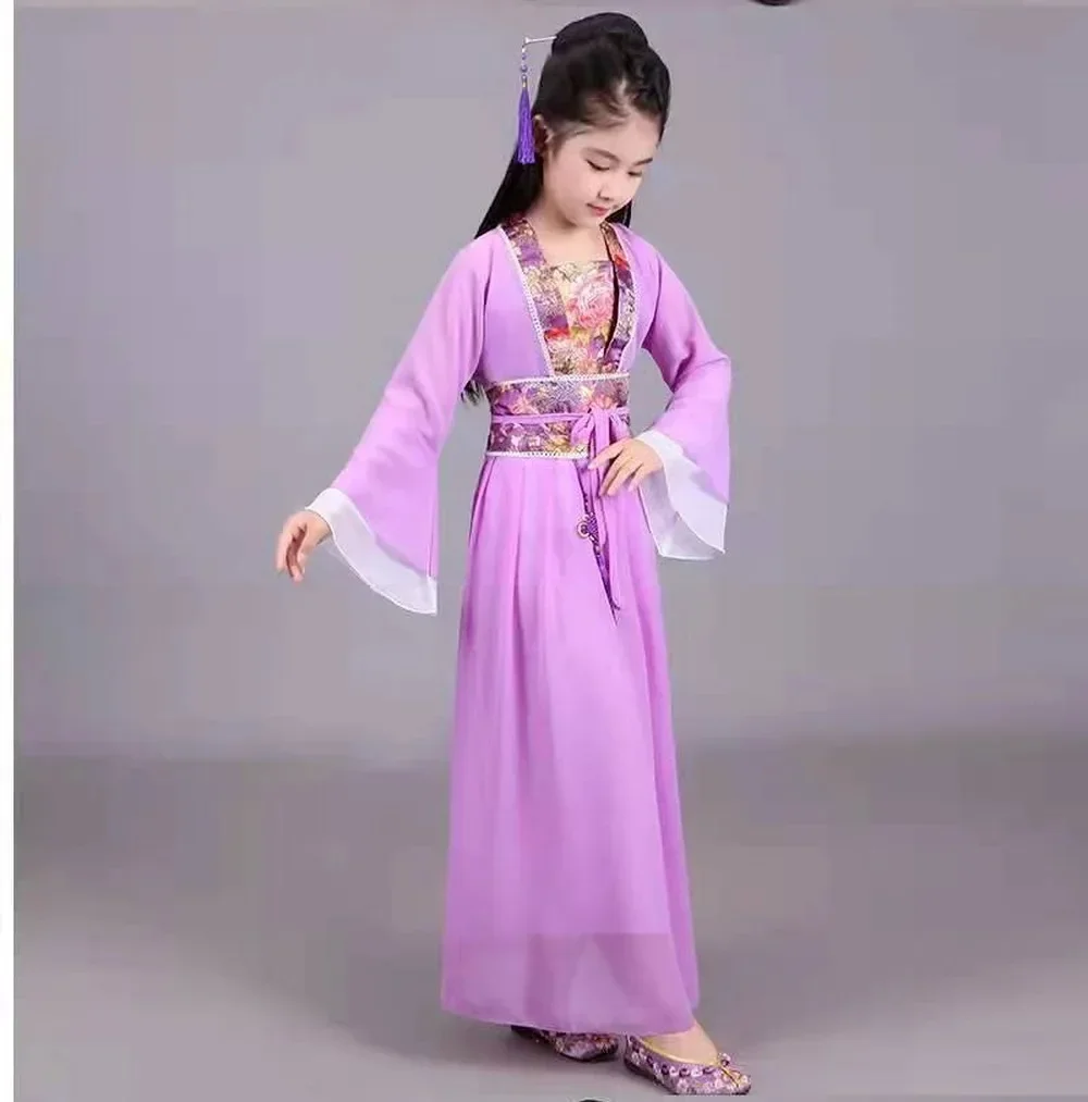 Vestido tradicional chino de princesa para niñas, traje grande de baile folclórico, Hada, Carnaval