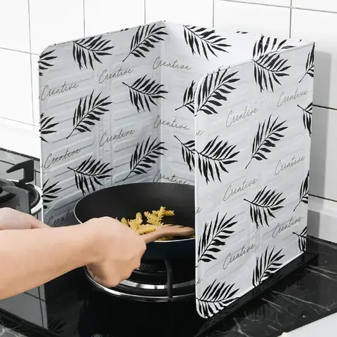1Pc Kitchen Cooking Frying Oil Splash Screen Cover Anti Splatter Shield Guard Aluminium Foil Scald Proof Board Protection Plate