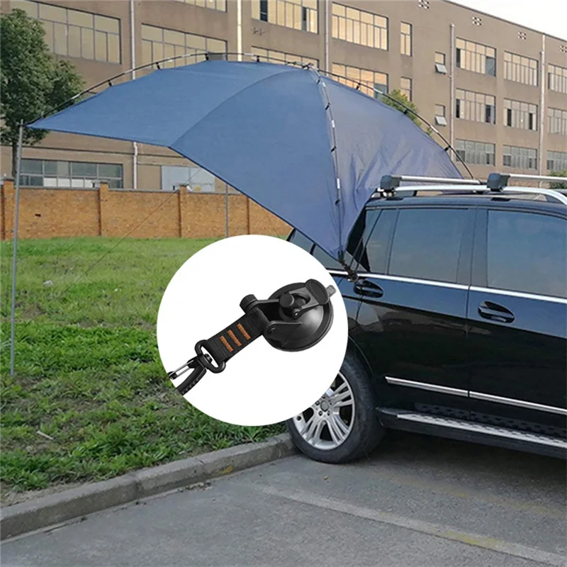 Ventosa de alta resistencia con anillo en D, ganchos de succión giratorios de 360 ° para acampar, anclaje para toldo de coche, 4 piezas, Verde