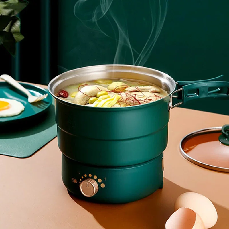 Electric Split Cooking Pot Foldable Multicooker Frying Pan Hotpot Food Steamer Rice Cooker Soup Maker Boiler For Travel 110/220V