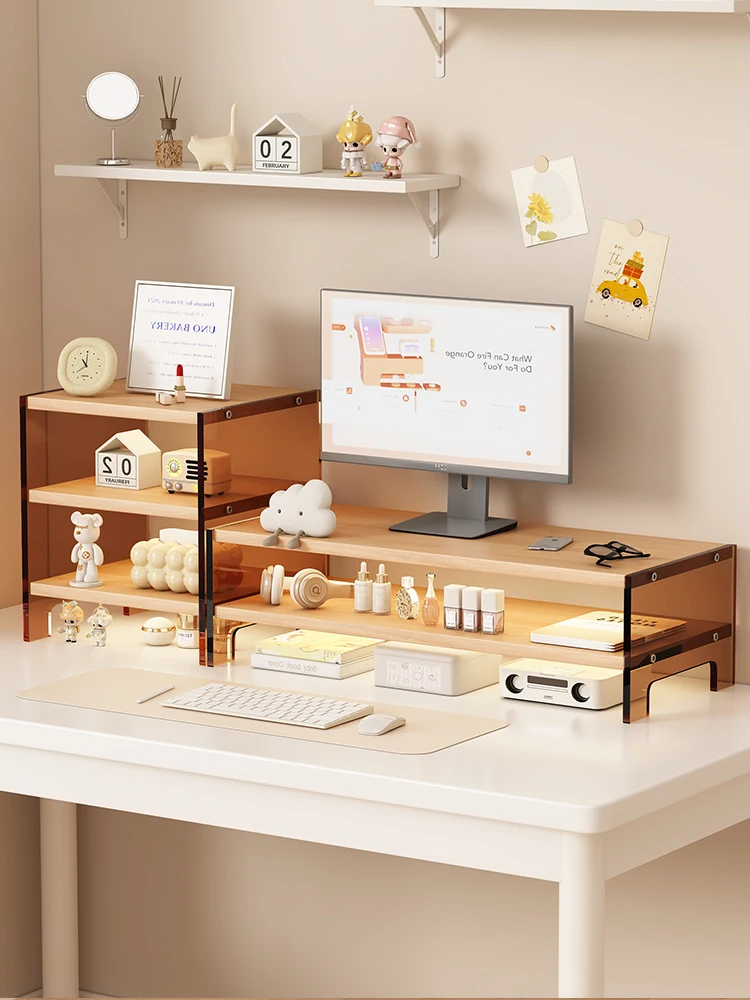 

Desktop Cuter Monitor Stand Office Desk Notebook Support Ra Workstation Storage elf Modern Simple Acrylic Ra