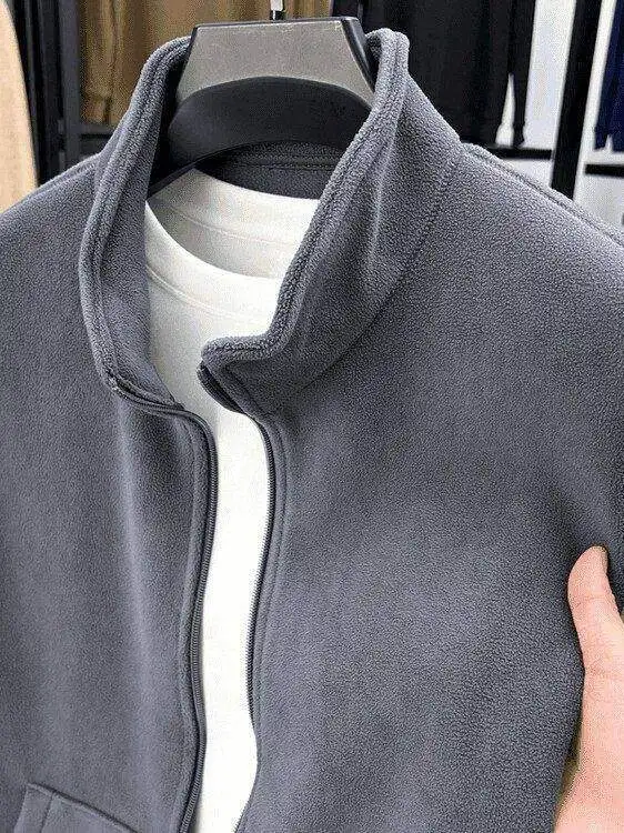 

Мужской жилет Thiened Fce с воротником-стойкой на молнии, осенне-зимняя верхняя одежда, свитер, повседневный молодежный стиль, однотонный