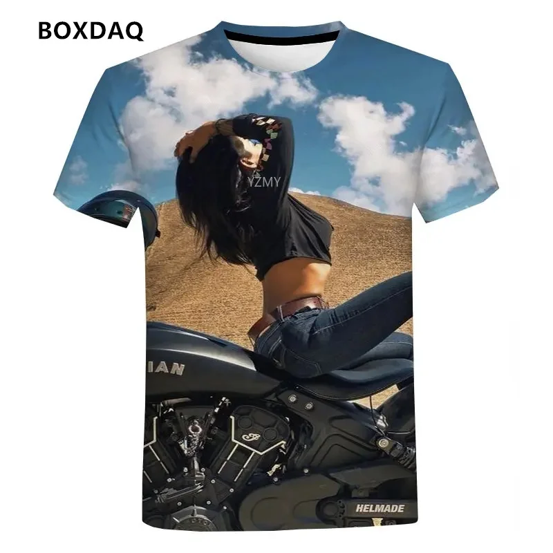 Hot Selling Men/Women T-Shirts Locomotive Pattern 3D Printed Short Sleeve Tee Hip Hop Men Tops Fashion Street Motorcycle T Shirt