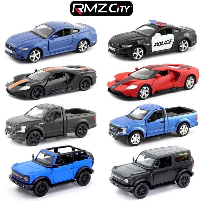 Simulatie 1/36 Ford Bronco 2023 Legering Model Auto Mustang GT Pickup Truck Speelgoed Pull Back Collectie Miniatuur Voiture Jongen Gift
