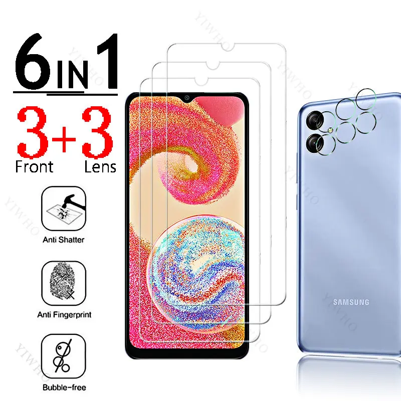 Full Cover Glass for Samsung Galaxy A04e SM-A145F Fingerprint Unlock Screen Protectors for Samsung A 04 E A04 04e Camera Lens HD