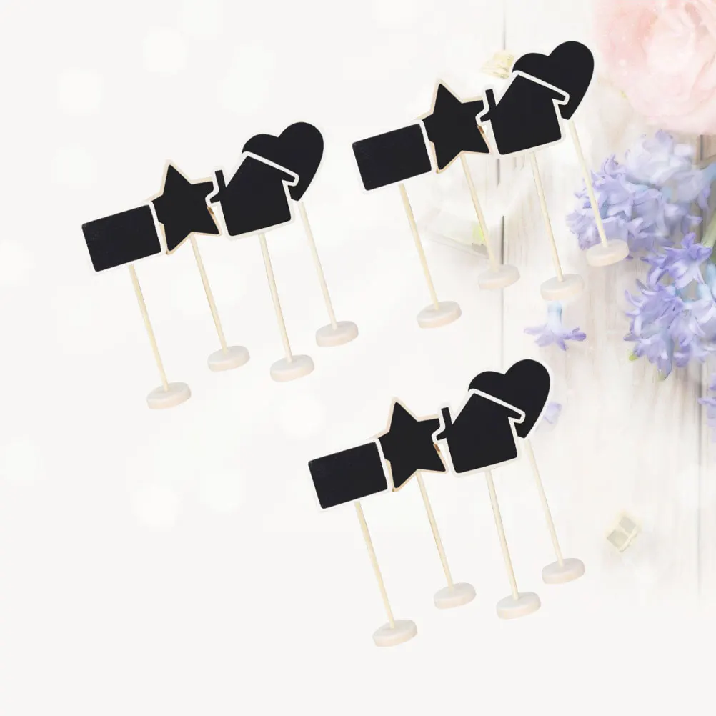 

15 Pcs Cartoon Small Blackboard Crafts Decor for Living Room Bamboo Chalkboard Signs