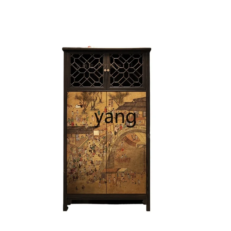 

lmm solid wood wardrobe household bedroom storage storage dining side cabinet living room sofa side cabinet