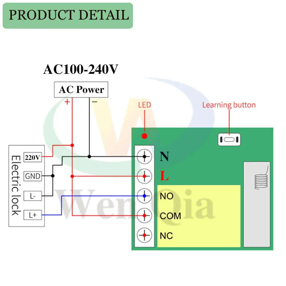 433 Mhz Remote Controls Wireless Remote Switch AC 110V 220V 1CH Relay Receiver Module and ON OFF Transmitter for Led Lights Bulb