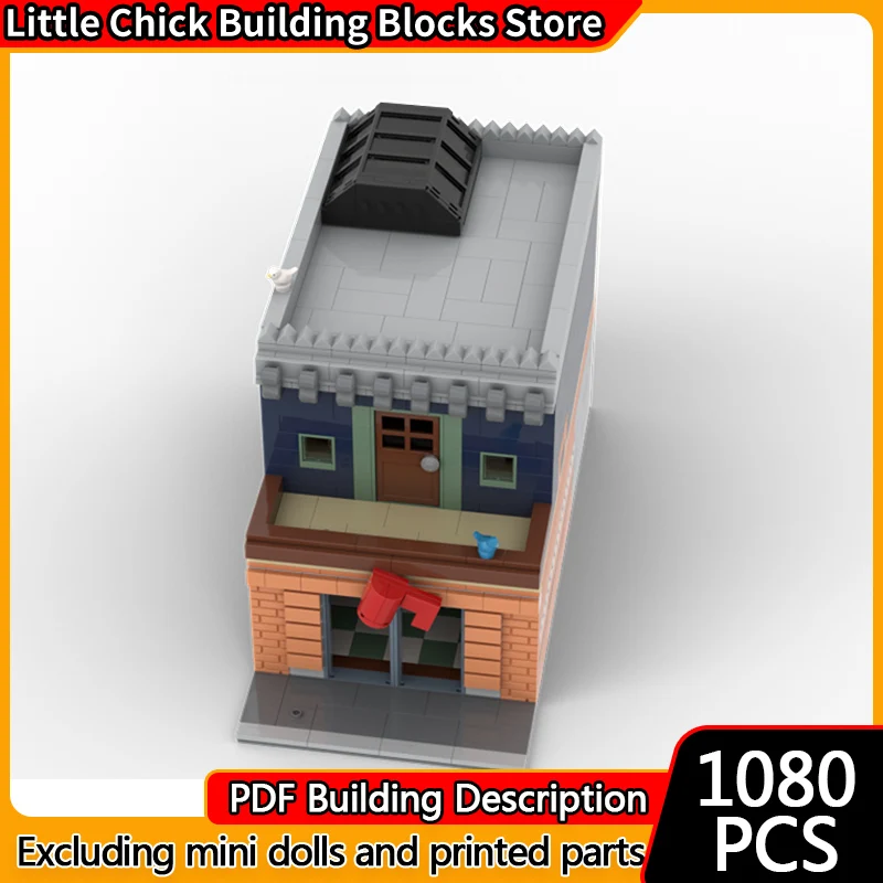 

Модель City Street View MOC, строительные кирпичи, кафе и квартира, модульная технология, детские праздничные подарки, сборные игрушки, костюм