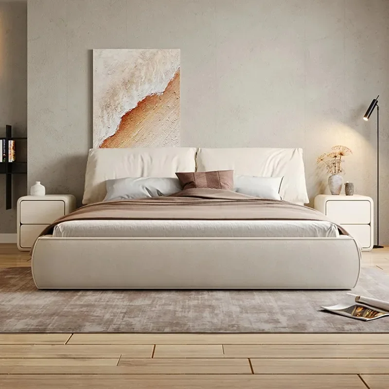 Elephant ear bed Italian minimalist baxter technology fabric bed Internet celebrity master bedroom 1.8m double down soft bed