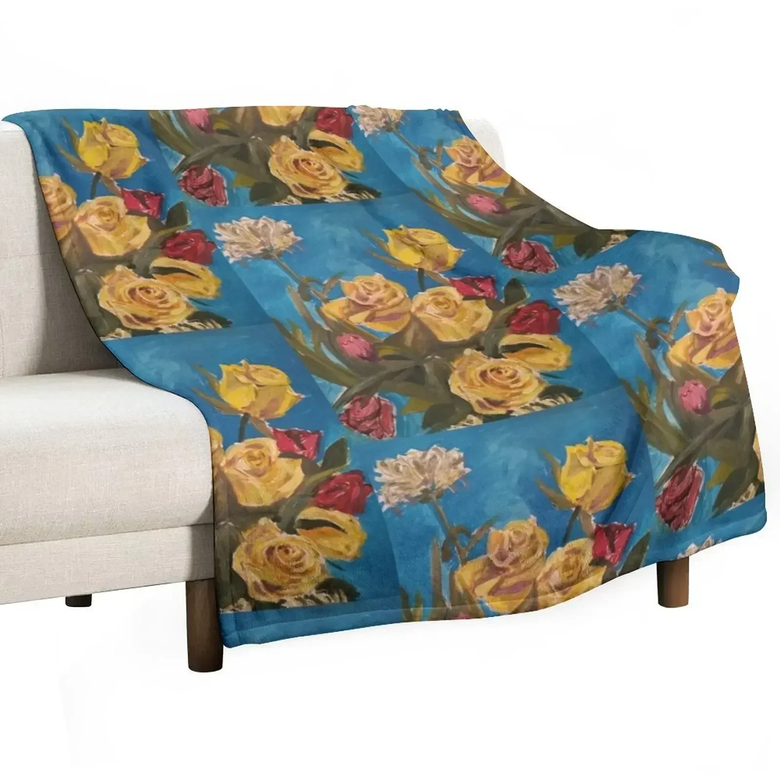 

New Year Roses Throw Blanket Soft Plush Plaid for winter Blankets