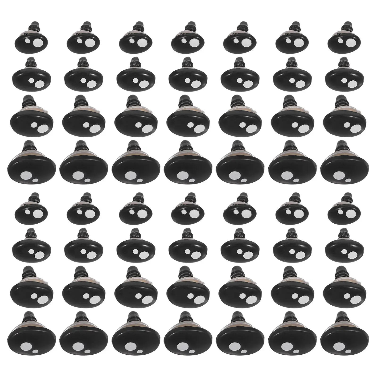 

1Set Safety Eyes Accessories Black Oval Plastic with White Dot for DIY Stuffed Animals Bears Crochet Crafts Washers Included