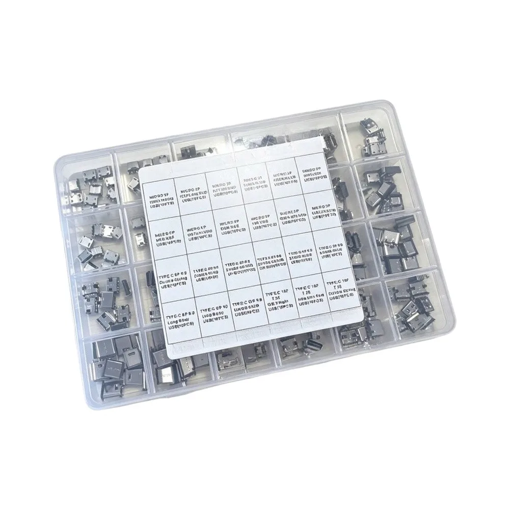 Receptacle Kit 240 Pieces 24 Variants USB For Connectors for Electronic Prototyping and Component Replacement