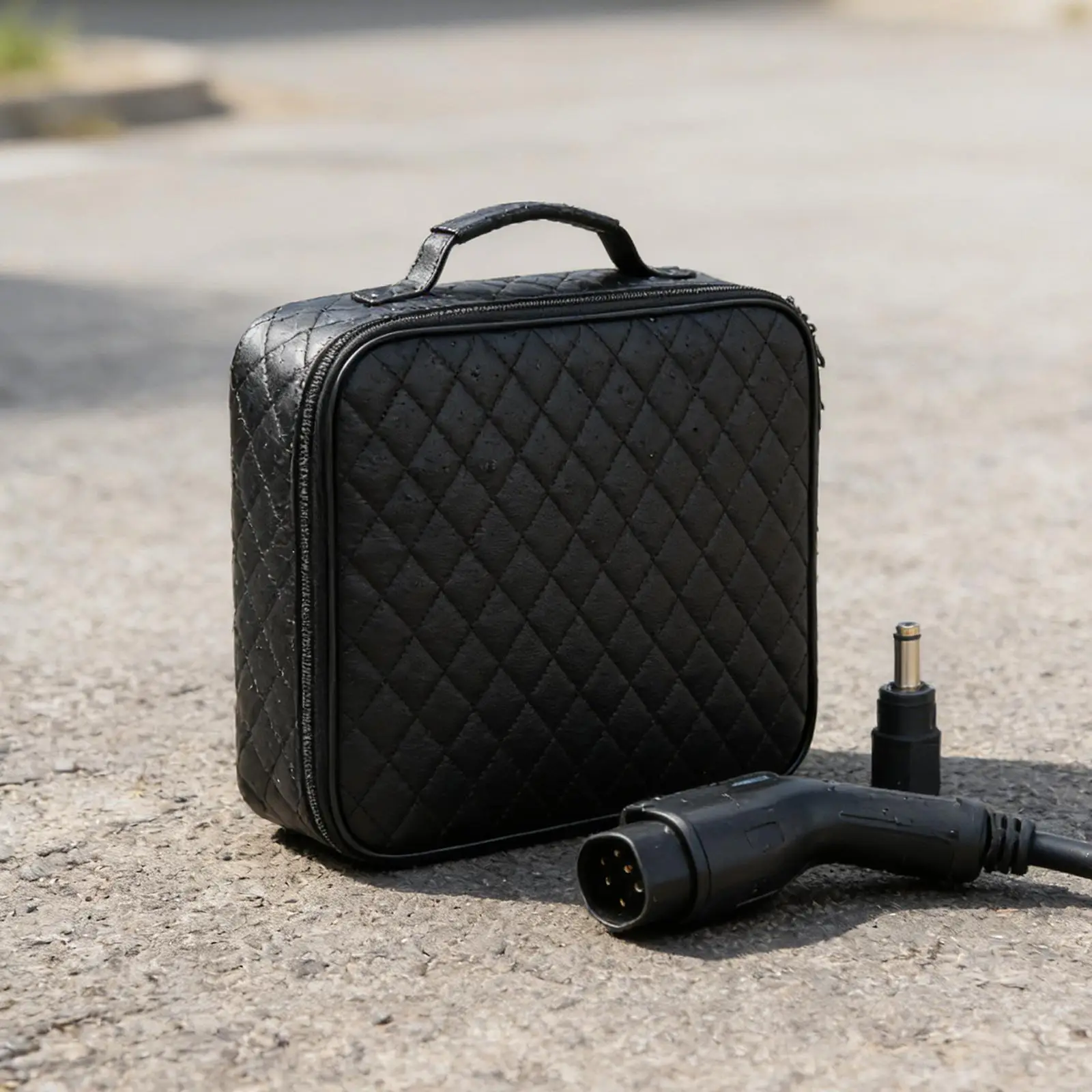 

Portable EV Charger Cable Storage Bag Waterproof PU Leather Cable Organizer for Outdoor Car Accessories