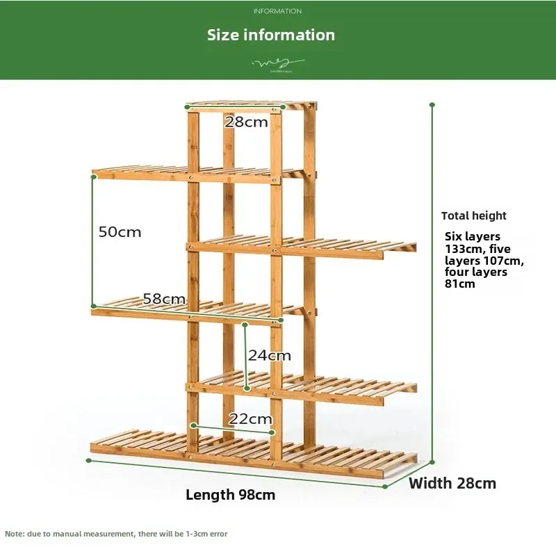 Soporte de madera para plantas de 6 niveles, estante de exhibición de flores de madera carbonizada, soporte para maceta para bonsái, estantería de jardín para Patio, estante de madera