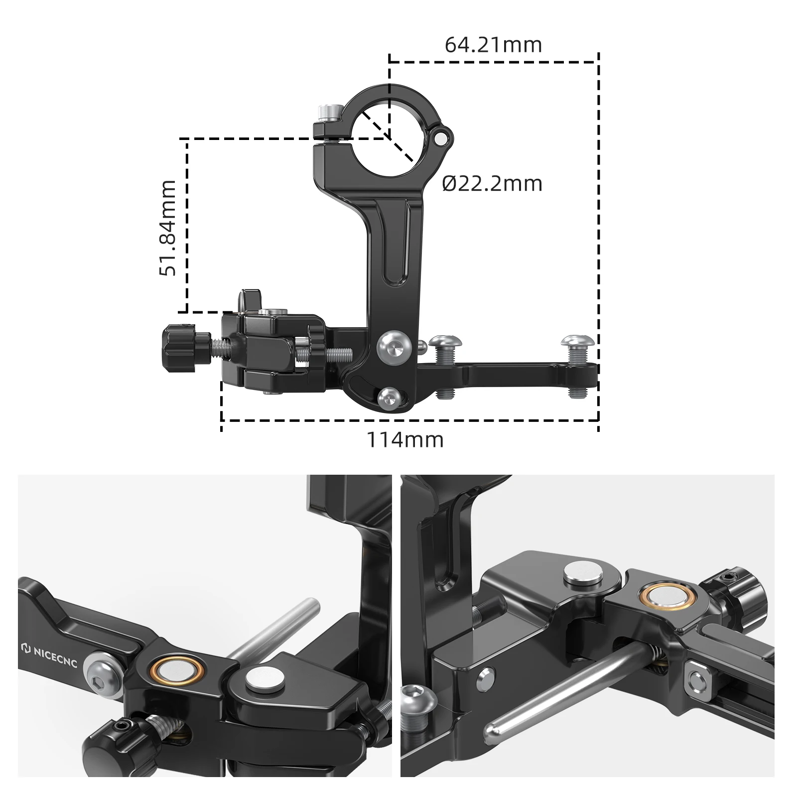 Universal For Beta RR Yamaha YZ Honda CR Suzuki RM DR-Z Kawasaki KX Sherco SE-R SE-F 22mm Handlebar Left Thumb Brake Assembly