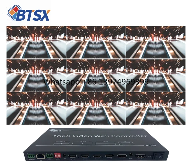 Bitvisus BIT-VWC-409R 3x3 3x4 9x2 4K 60Hz Video Switcher 1x4 1x5 1x6 1x7 for Video Wall Processor Remote Control RS232