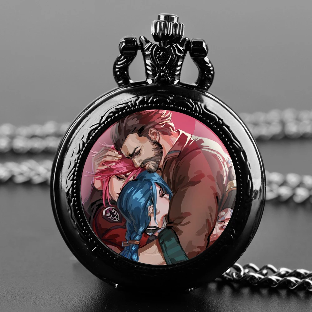 Arcane Jinx Vi kalung jam tangan Quartz saku Watche kreatif unik Aksesori jam rantai hadiah anak-anak hadiah terbaik untuk anak-anak pria