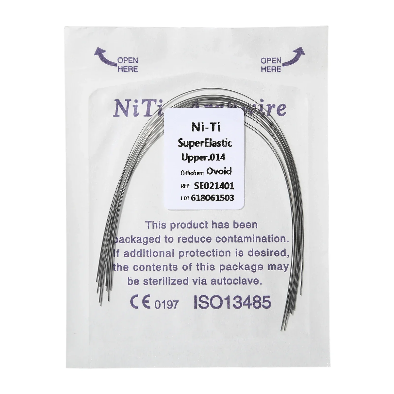 Superelastic NiTi Orthodontic Arch Wires 50Pcs Oval Shape Memory Alloy for Teeth Alignment with Brackets