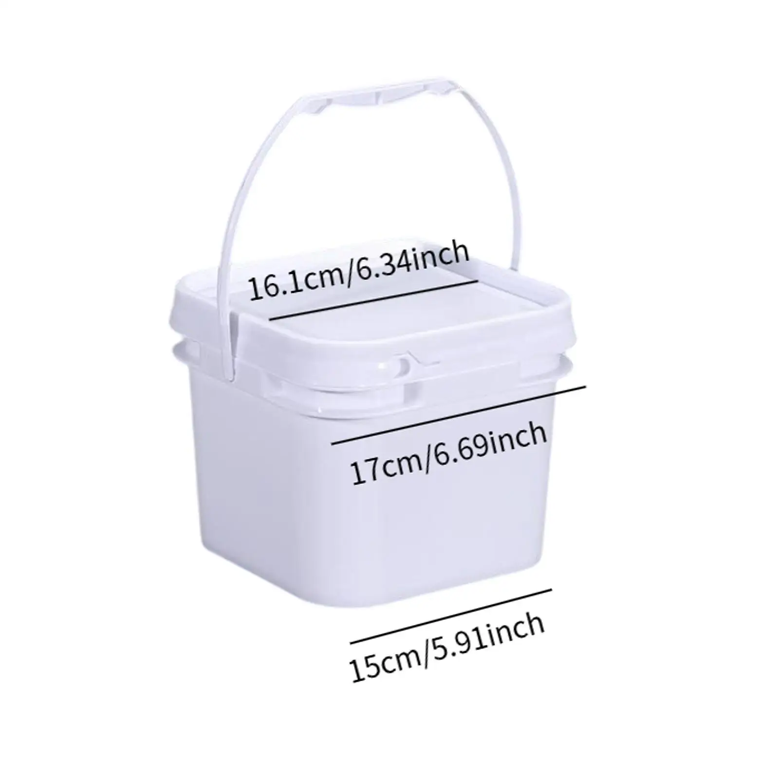 Square Paint Pail with Handle Lid Water Can for Fishing Office Dormitory