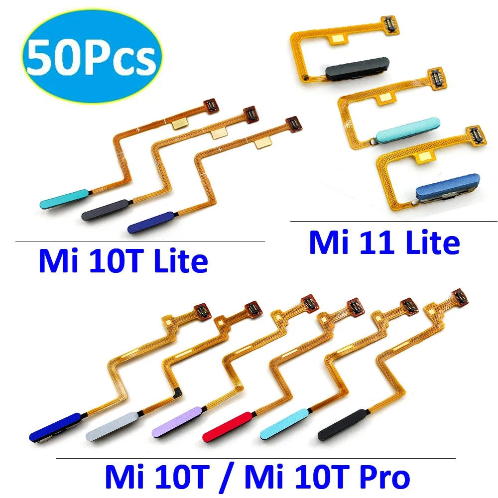 

50Pcs，OME Tested For Xiaomi Mi 11 Lite 10T Pro Home Button Fingerprint Menu Return Key Sensor Fingerprint Scanner Flex Cable