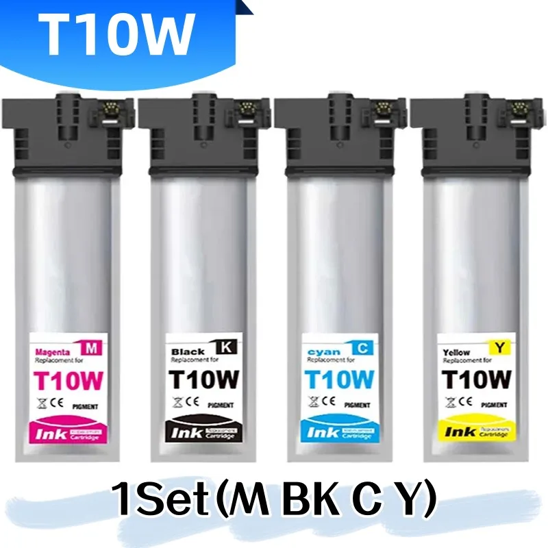 T10W Ink Cartridge High Capacity 4 Pack (B C M Y) T10W100 T10W200 T10W300 T10W400 Ink Pack Replacement for WorkPorce Pro WF-C539