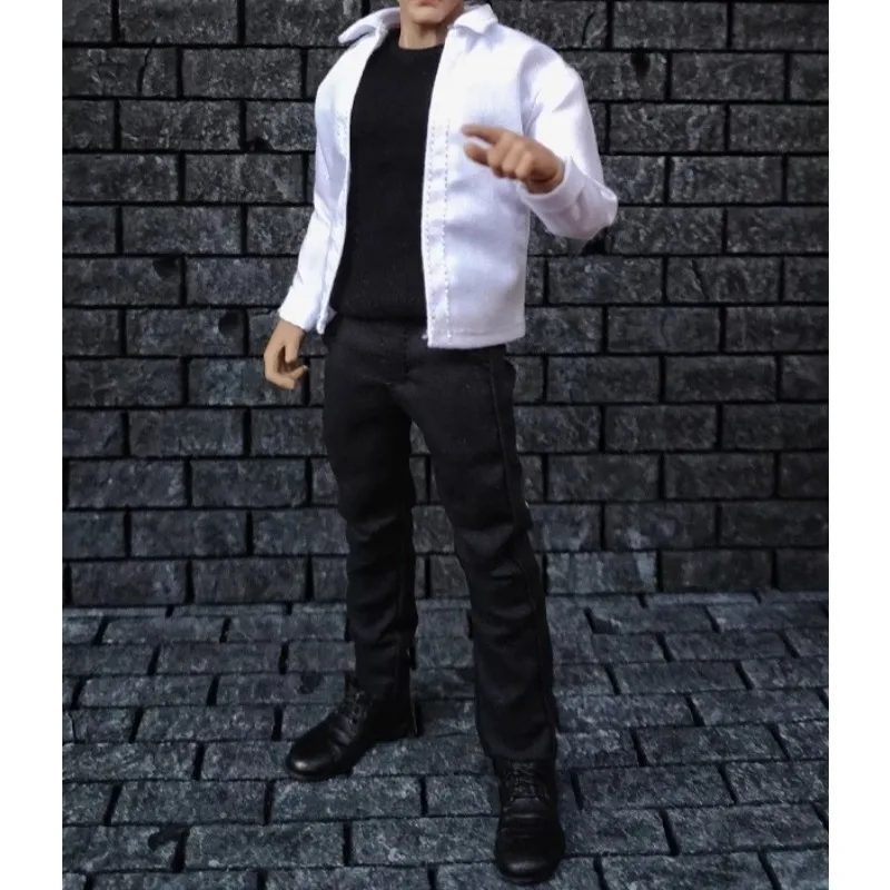 ชุดเสื้อเชิ้ตสีขาวทันสมัยพร้อมกางเกงลำลองสำหรับฟิกเกอร์ขนาด 1/12  แบบ DIY สำหรับตุ๊กตาทหารชายขนาด 6 นิ้ว