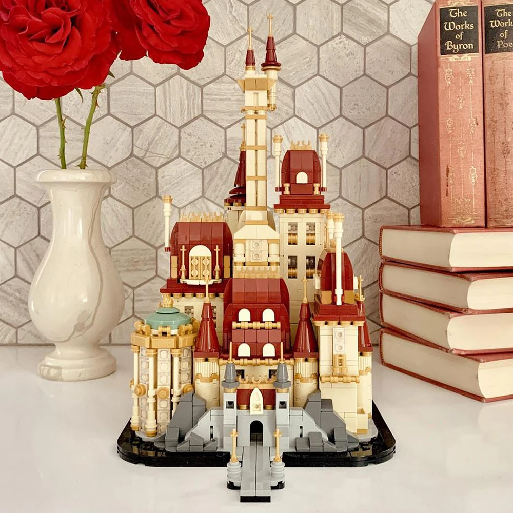 MOC Movie Scene Beasts Castle Model Building Blocks Pledge Love Château de Chambord Architecture Bricks Toys for Children Gift