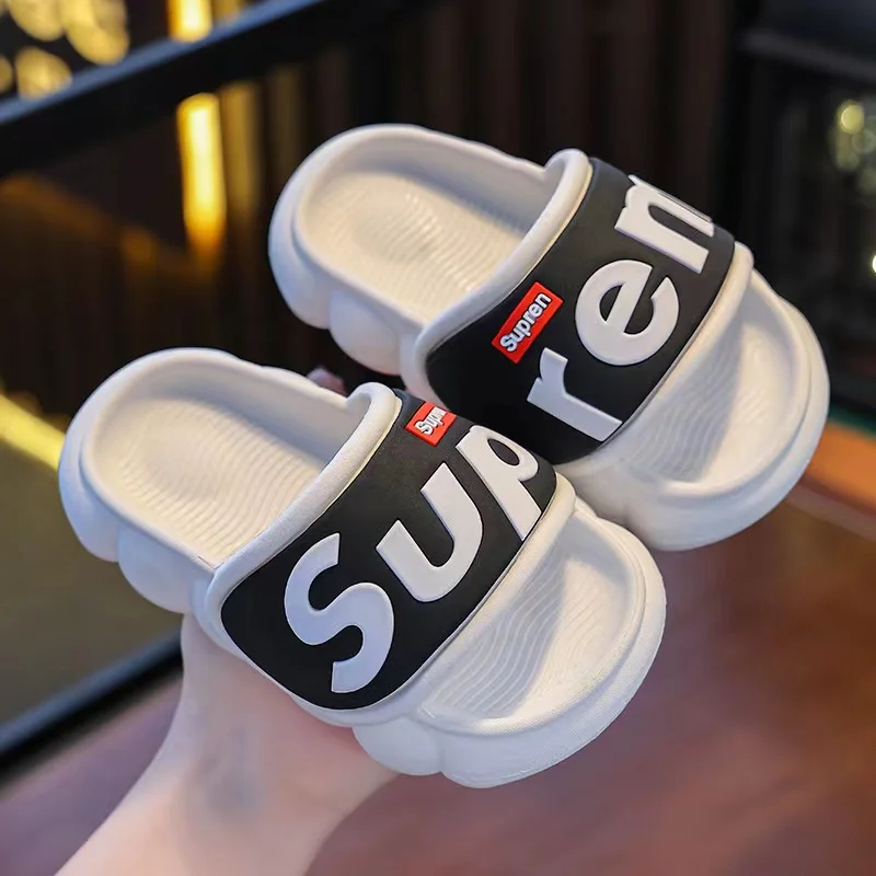 2024 New Fashion Aged 2-8 Children Summer Slippers Seabeach Sandal For Boys Slides Outdoors Non-slip Flip Flops Home Kids Shoes