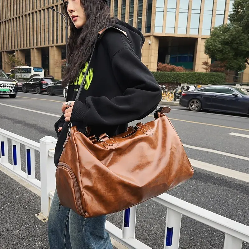 large-capacity-travel-bag-handbag-crossbody-single-shoulder-vintage-style-outdoor-short-trip-business-trip-luggage-bag
