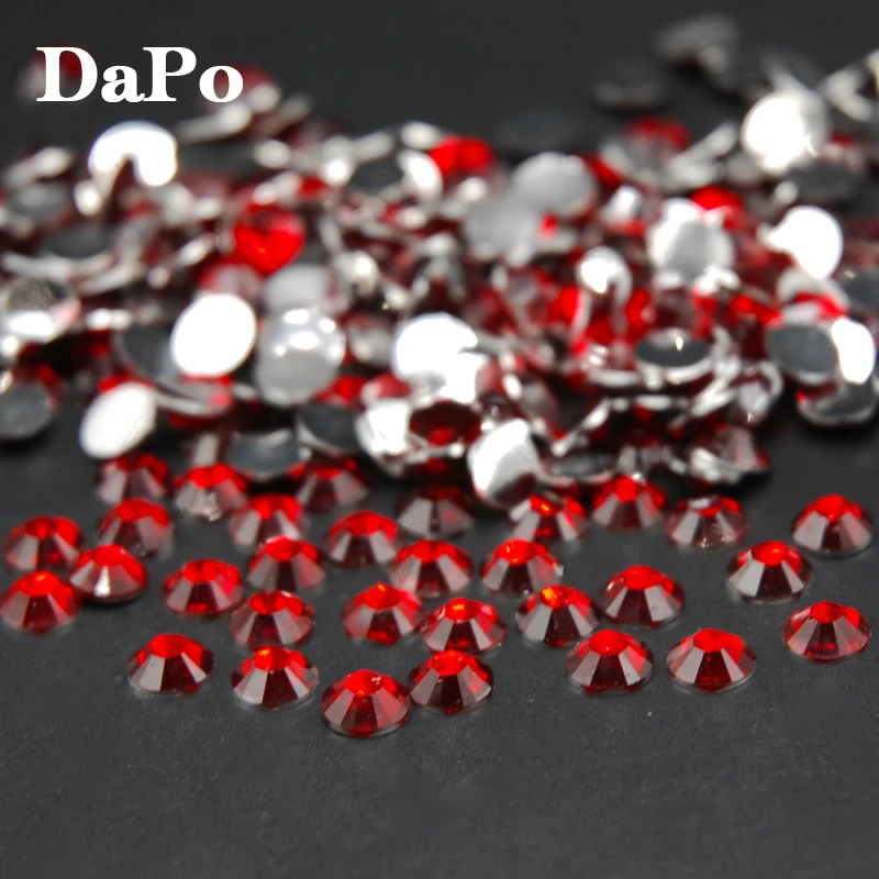 2mm3mm4mm5mm6mm Red Siam Kleur Acryl Ronde Platte Achterkant Lijm Op Steentjes Voor 3D Nail Art Diy Kralen Scrapbooking Ambachten