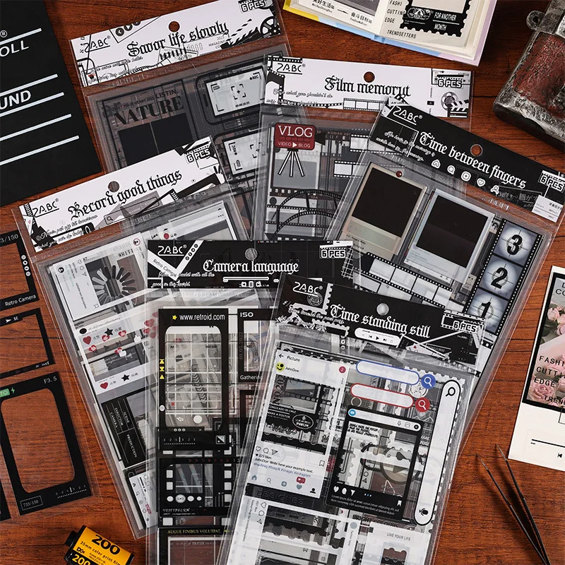 

Time Specimen Planner Sticker Pack, PET Die-Cut Stickers, DIY Journal Kids Sticker, Waterproof Transparent Scrapbooking Material