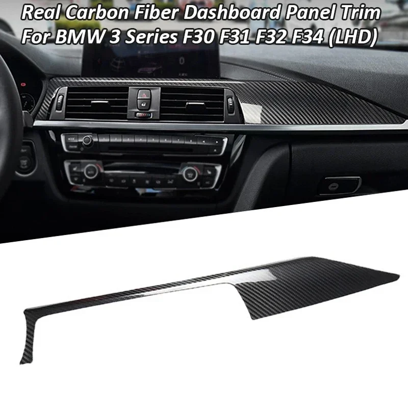 For BMW 3 Series F30 F31 2012-2019/4 Series F32 F33 2013-2019 Carbon Black Center Console Dashboard Panel Cover Trim Accessories