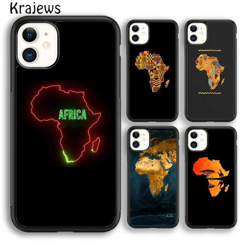 Krajews carte d'afrique géographie housse de téléphone souple pour iPhone 17 Air 16 15 14 plus 11 12 13 pro max coque Fundas